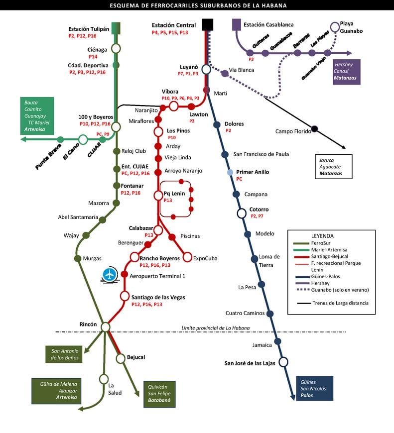 L'avana tour in autobus mappa
