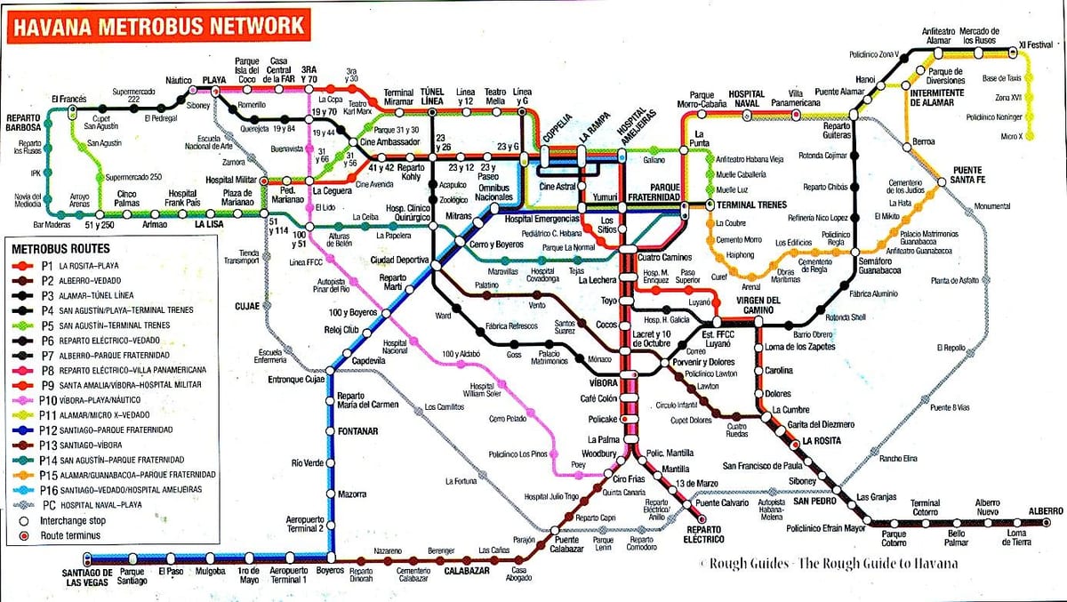 mappa di l'Avana bus