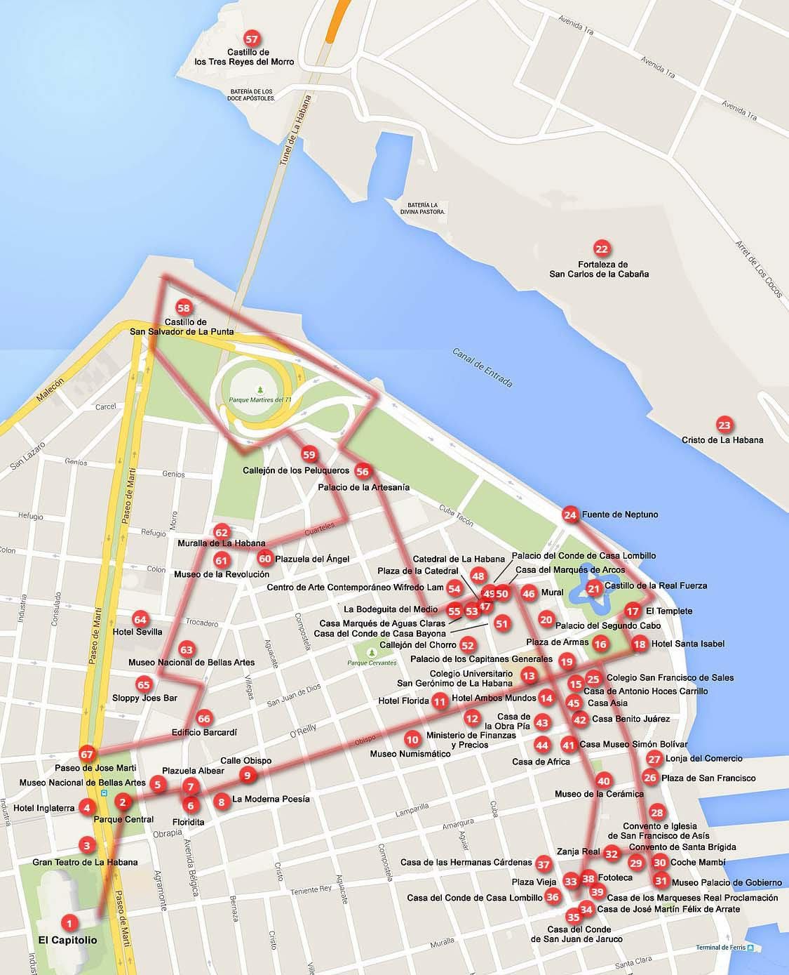 mappa di l'Avana