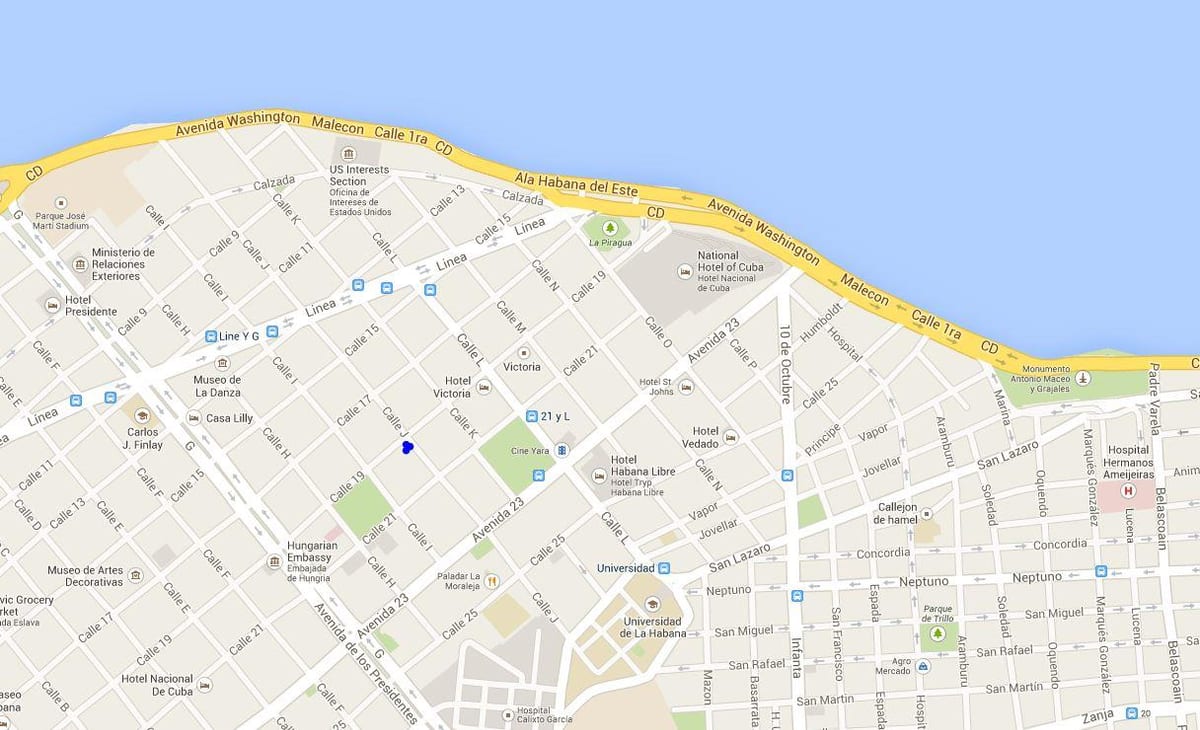 vedado mappa