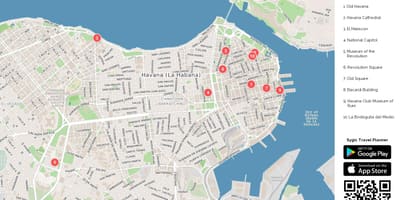 Havana, Cuba mappa turistica
