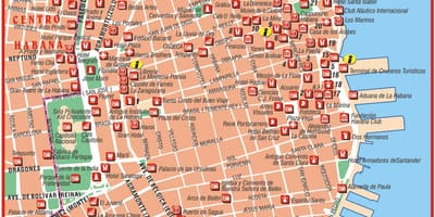 La città vecchia di l'Avana la mappa